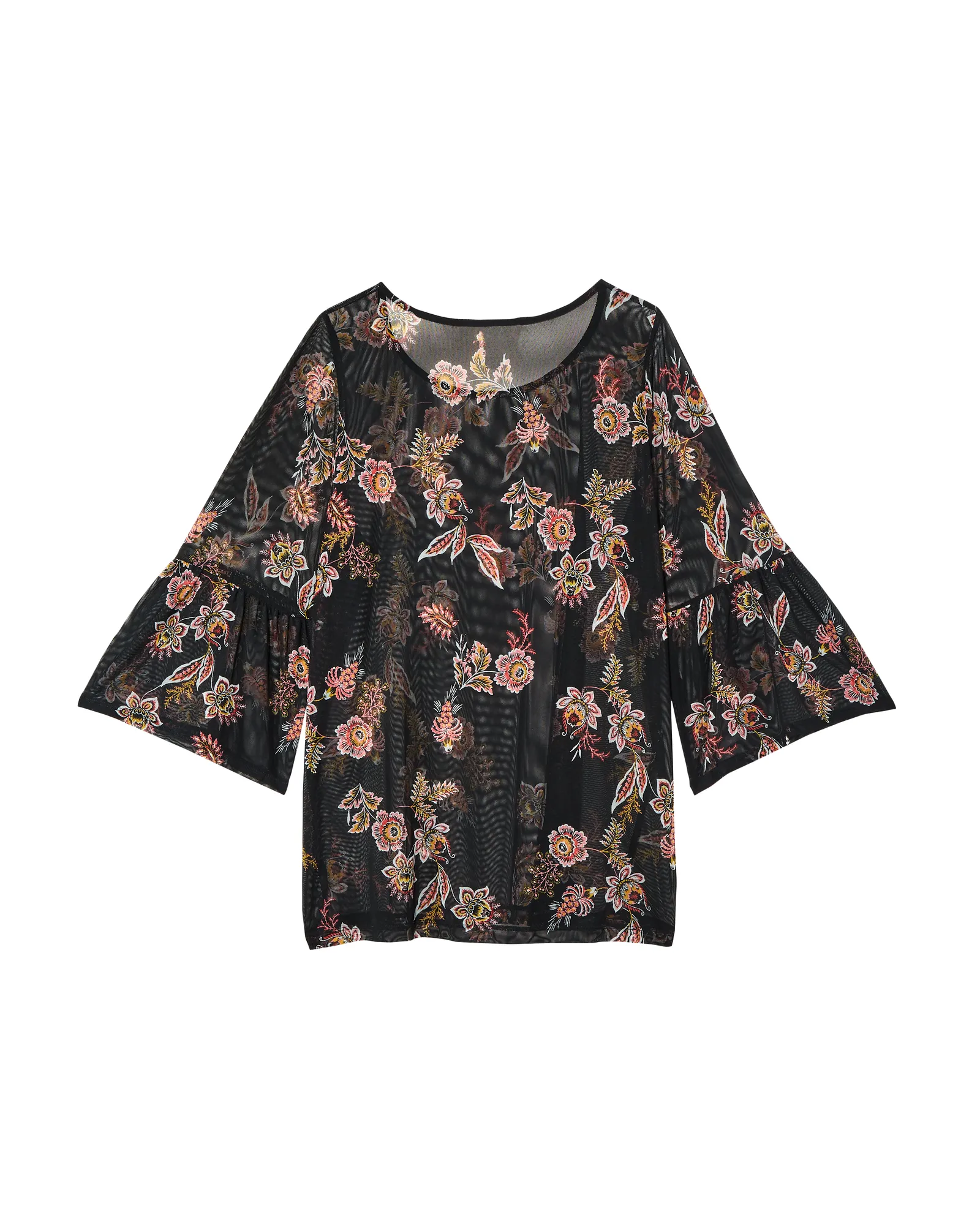 Julia Sheer Top | Black / Pink