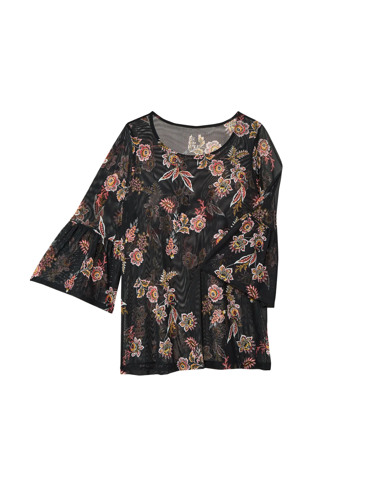 Julia Sheer Top | Black / Pink