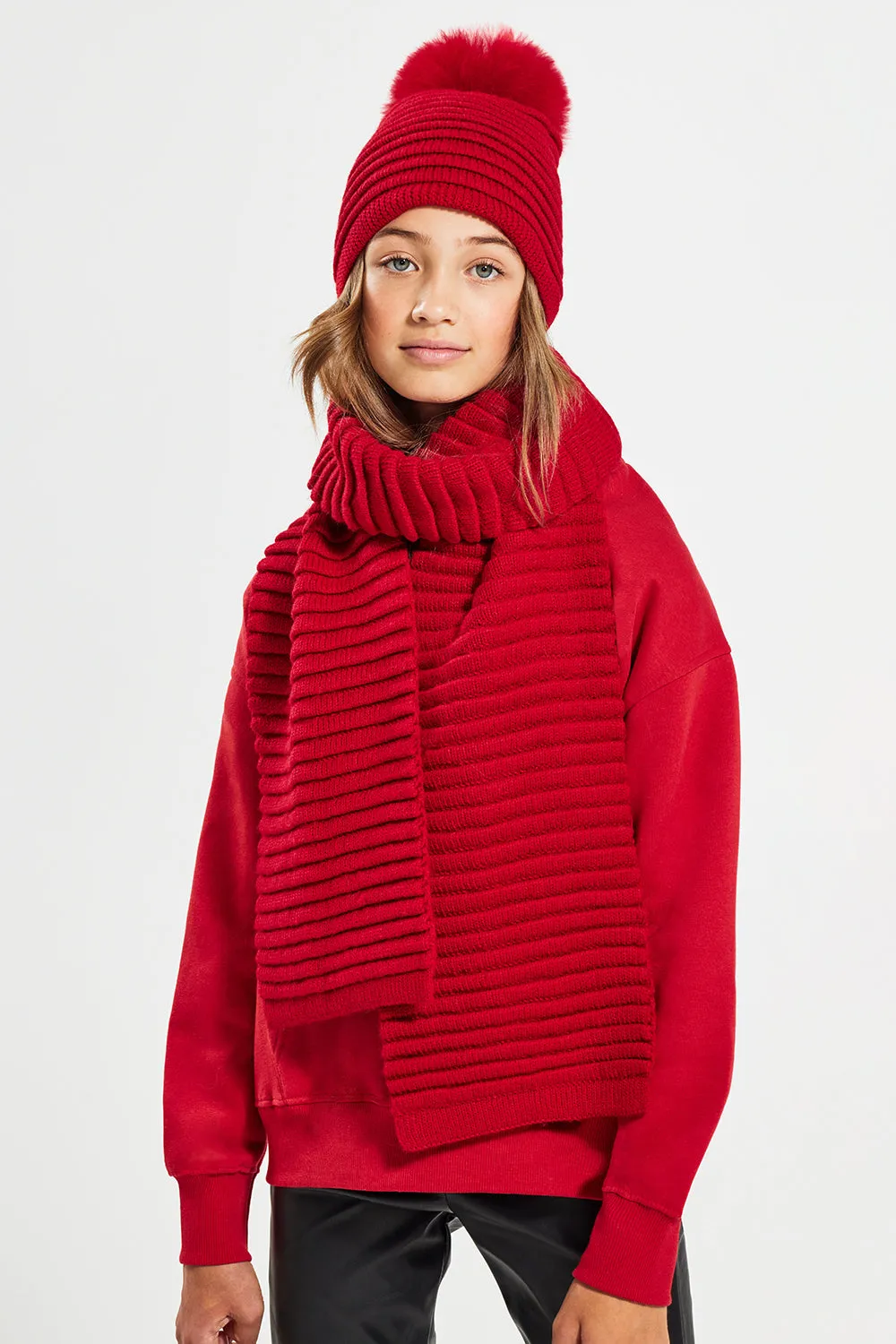 Kids (6-14 Years) Ribbed Scarf