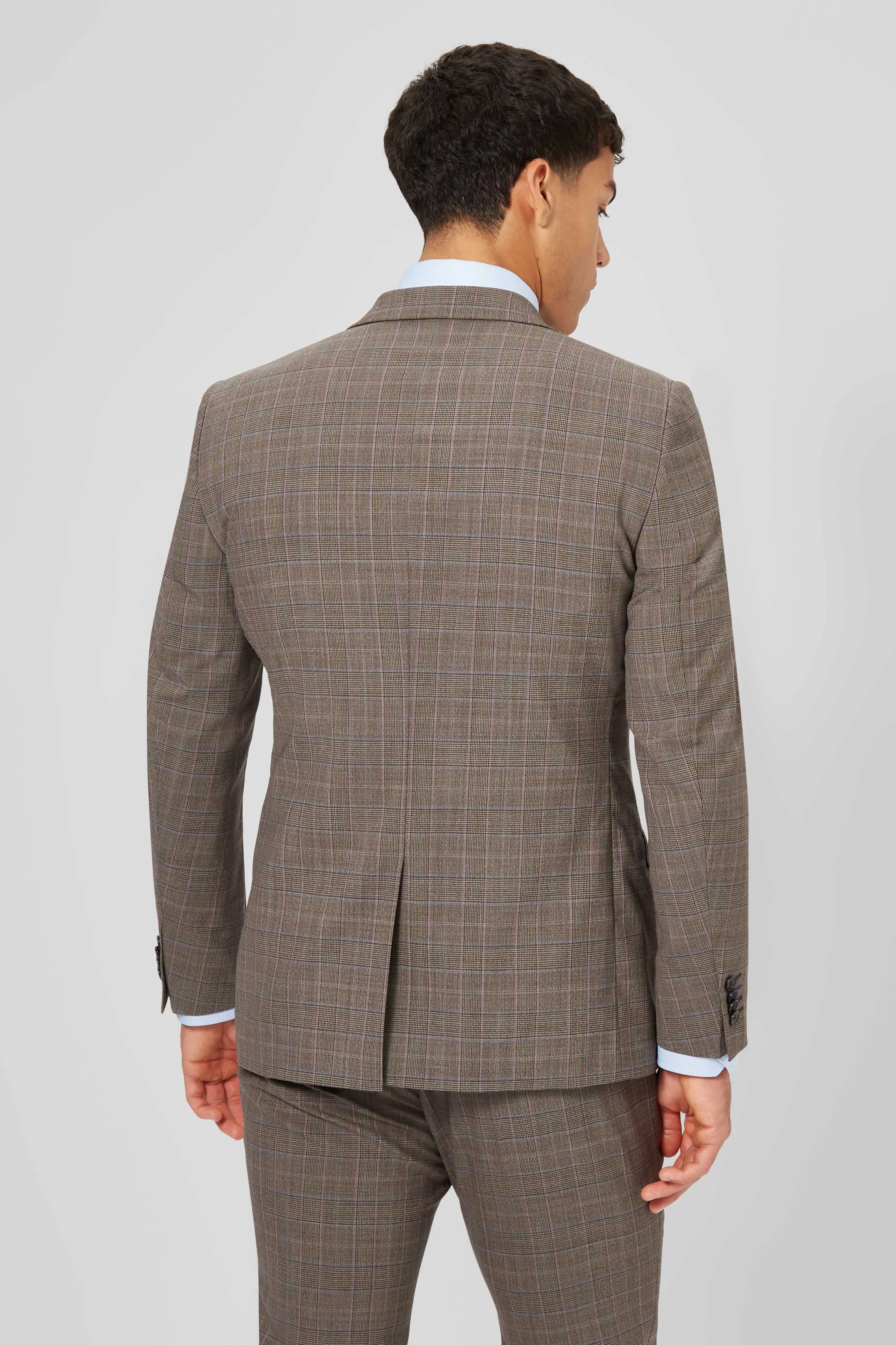 Kilburn Slim Fit Brown Check Wool Suit - ARCHIVE