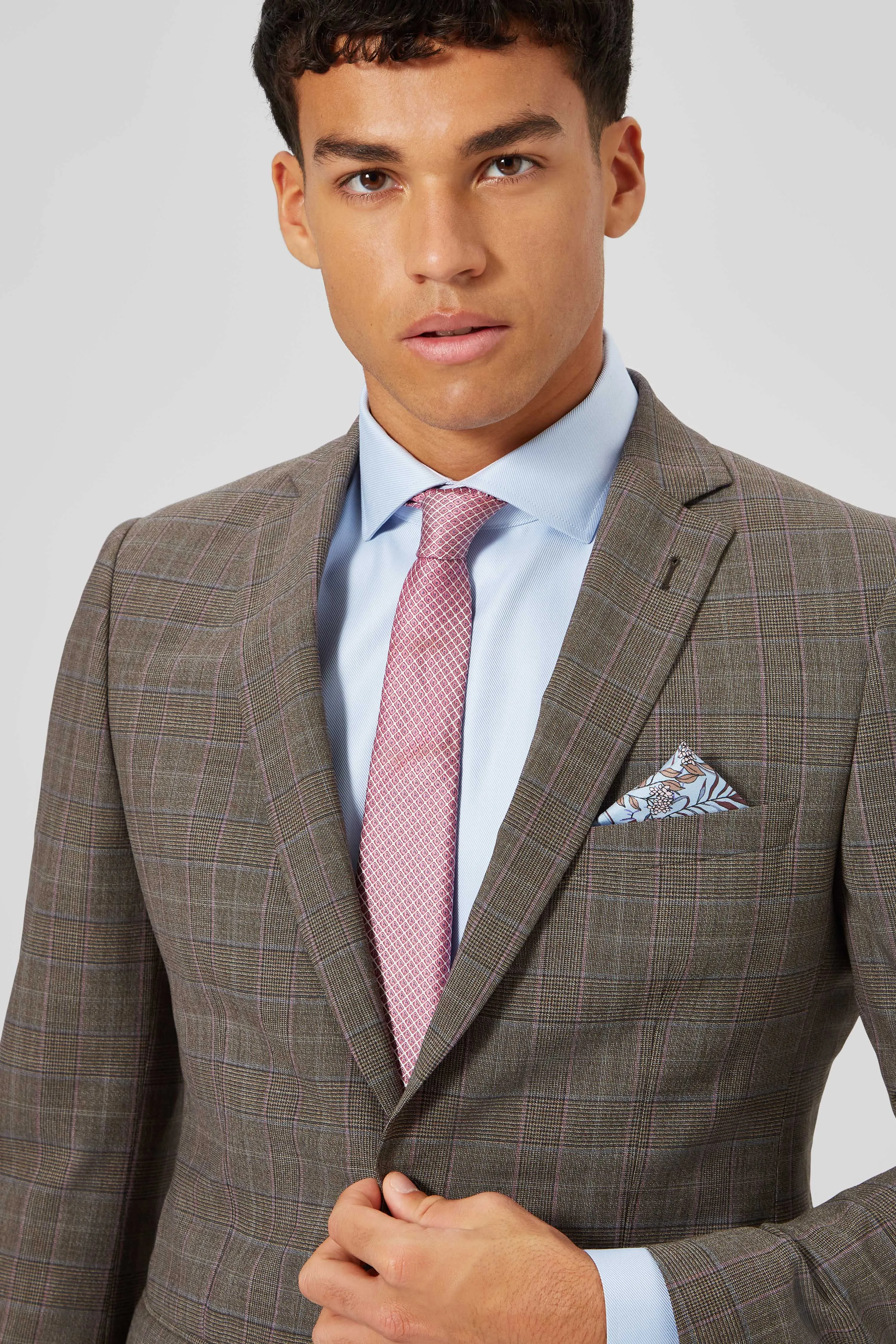 Kilburn Slim Fit Brown Check Wool Suit - ARCHIVE