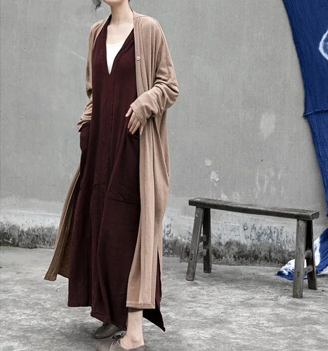 Knit Women Dresses Casual Loose Women Cardigan Dresses SSM97215