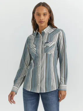 Ladies Wrangler Western Dress Snap Shirt - 112353154