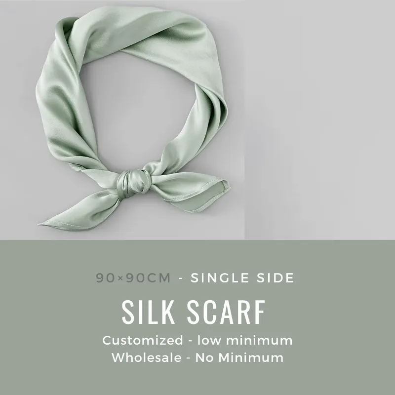 Large Silk Scarf Custom Wholesale for neck / head / hair - 90×90cm