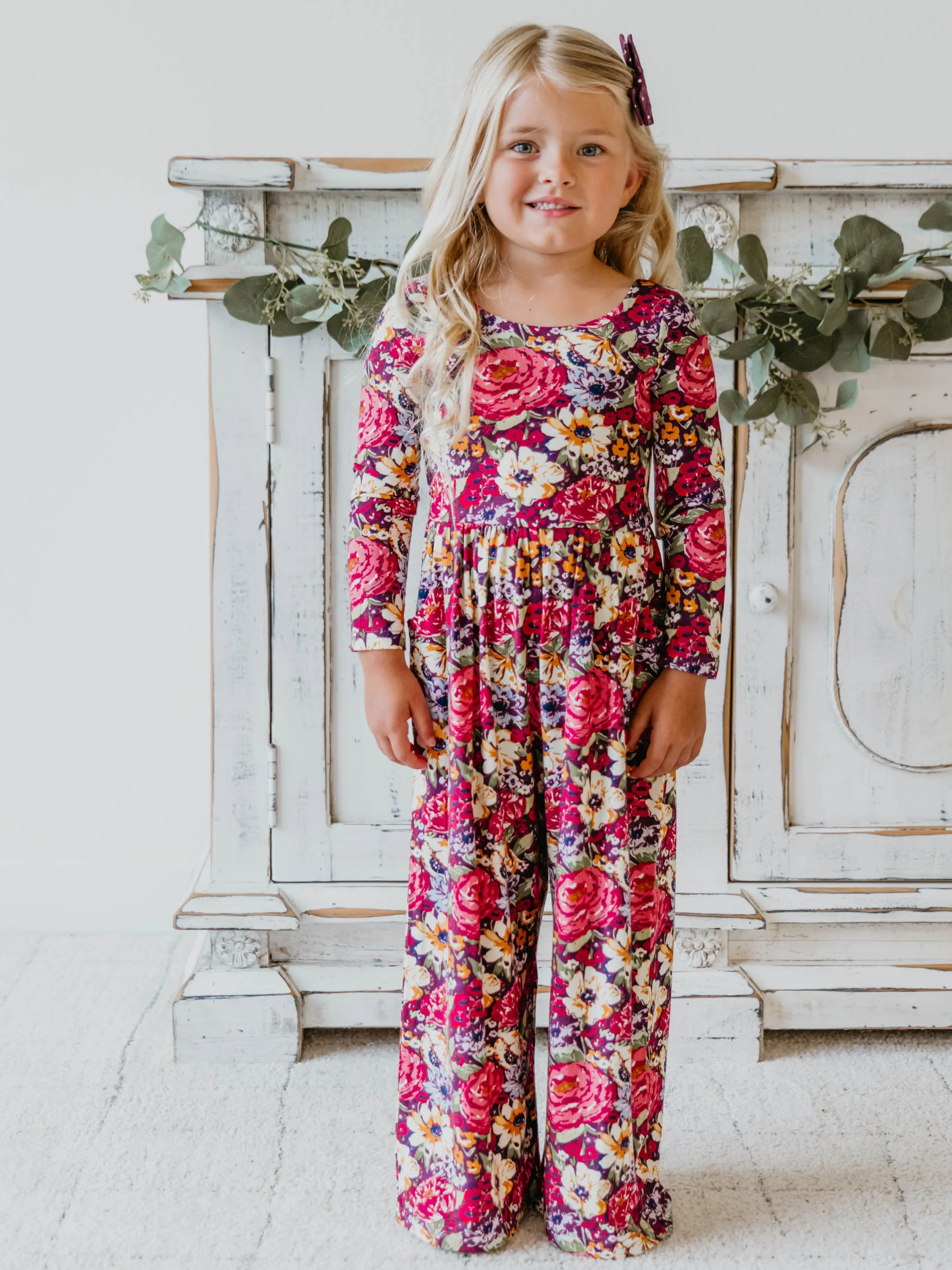 Leggy Romper - Plum Floral Meadow