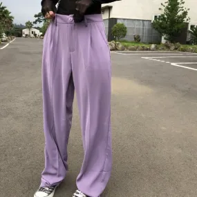 Lilac Retro Pastel Aesthetic Straight Casual Pants