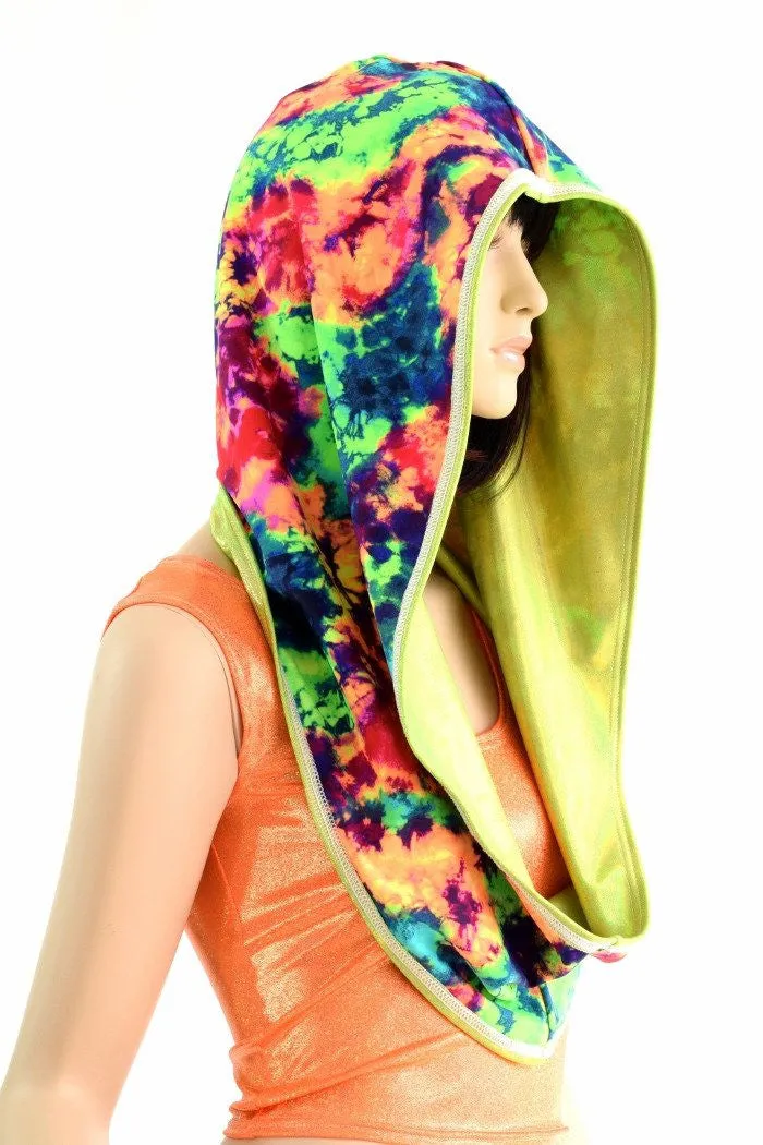 Lime & Acid Splash Reversible Infinity Festival Hood