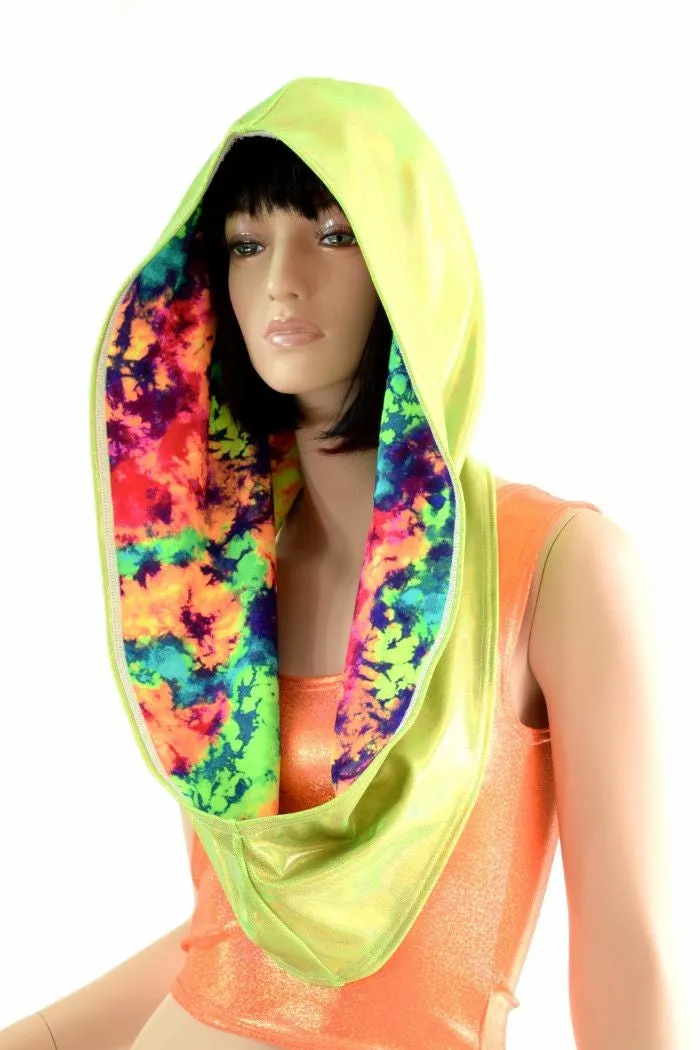 Lime & Acid Splash Reversible Infinity Festival Hood