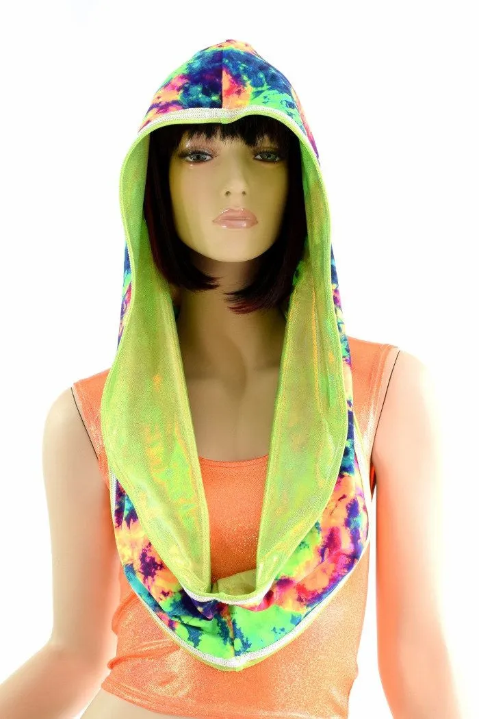 Lime & Acid Splash Reversible Infinity Festival Hood