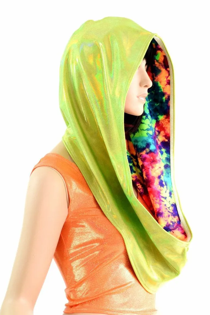 Lime & Acid Splash Reversible Infinity Festival Hood