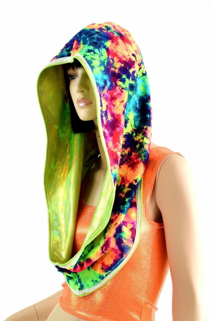 Lime & Acid Splash Reversible Infinity Festival Hood