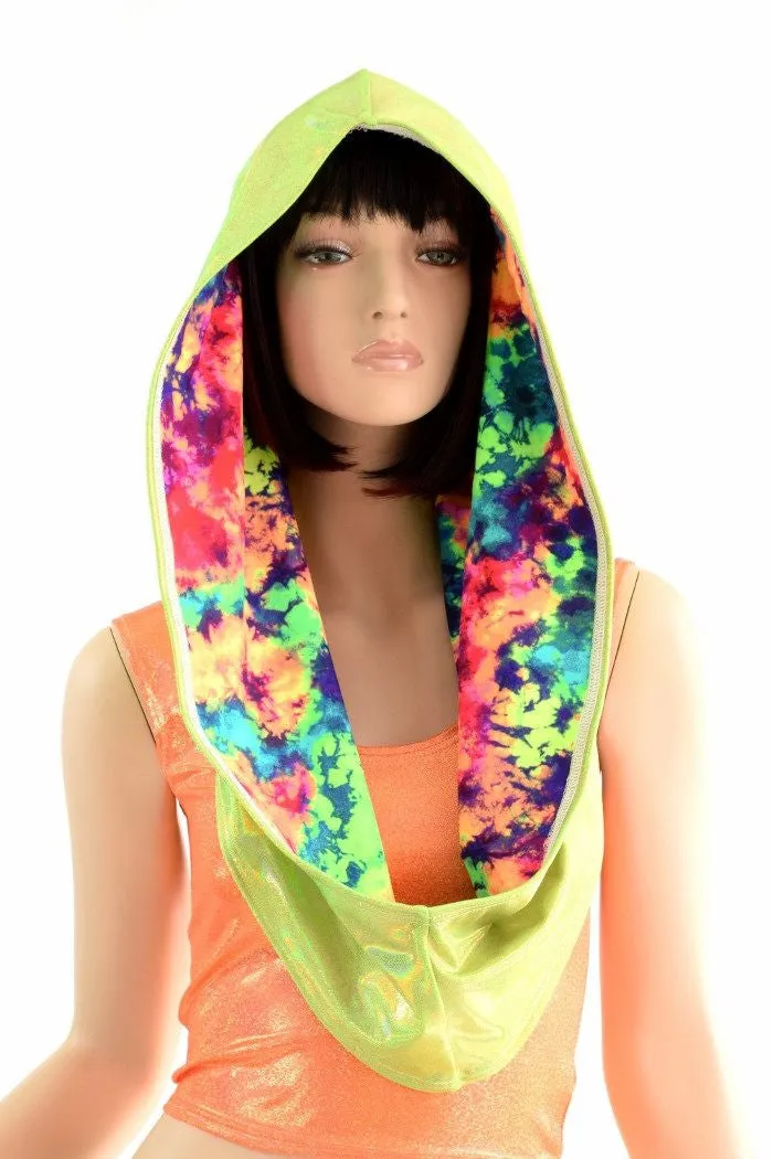 Lime & Acid Splash Reversible Infinity Festival Hood