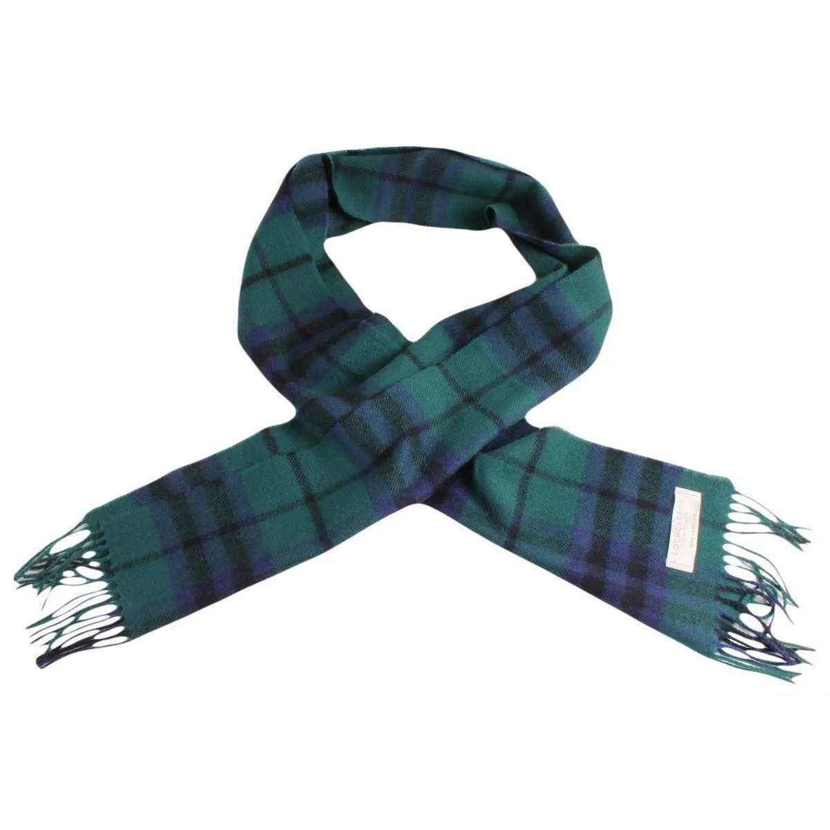 Locharron of Scotland Austin Modern Lambwool Scarf - Dark Green/Navy/Black