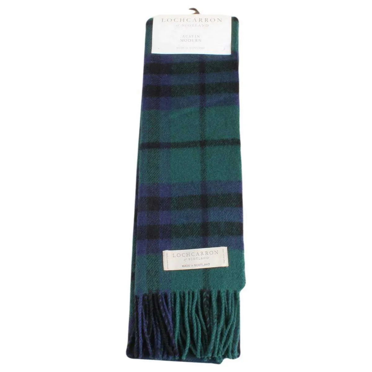 Locharron of Scotland Austin Modern Lambwool Scarf - Dark Green/Navy/Black