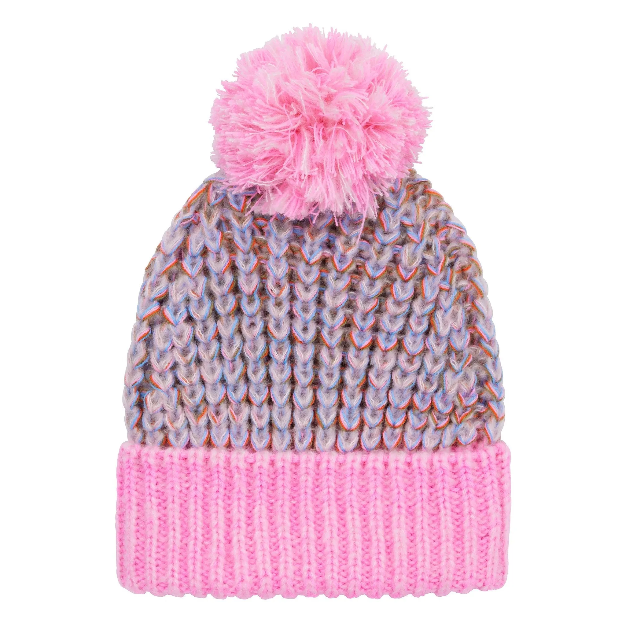 Lolly Hat Twist Bobble Pink Beanie