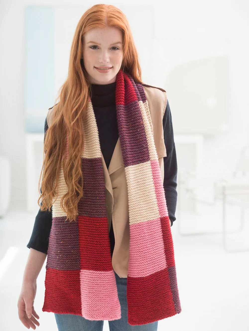 Loom Knit Colorblock Scarf - Version 1