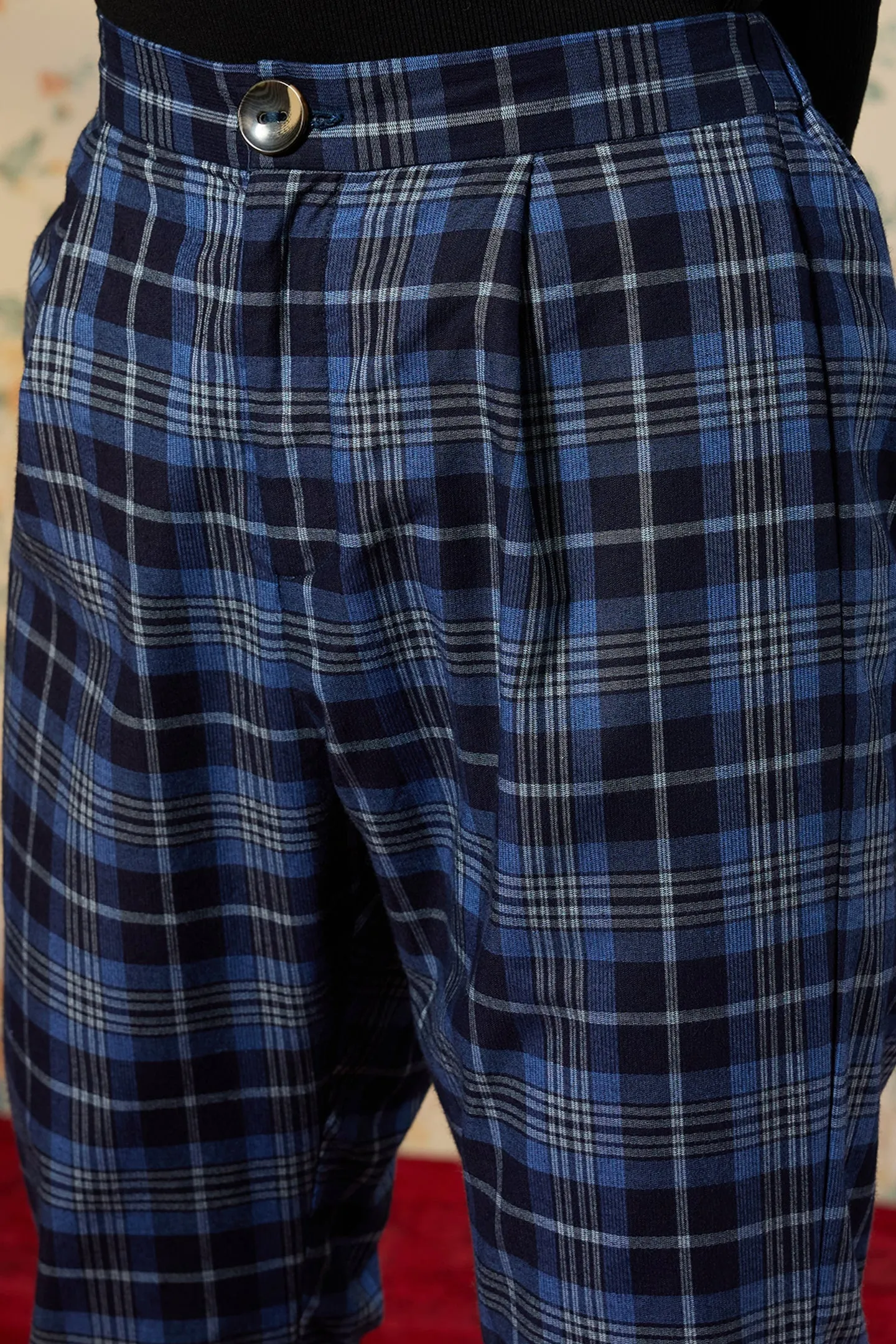 Lucy Trouser|Checked Cotton Trousers