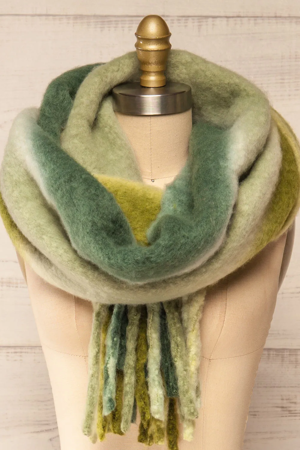 Mahajanga Green | Green Gradient Striped Scarf