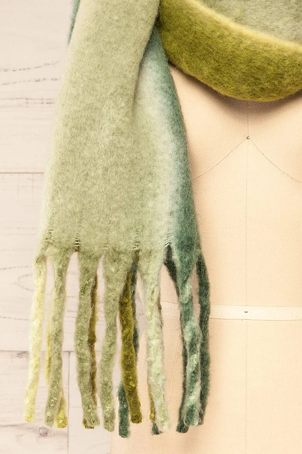 Mahajanga Green | Green Gradient Striped Scarf