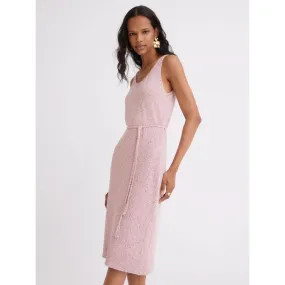 Matthew Bruch Pink Melange Scoop Neck Tank Midi Dress