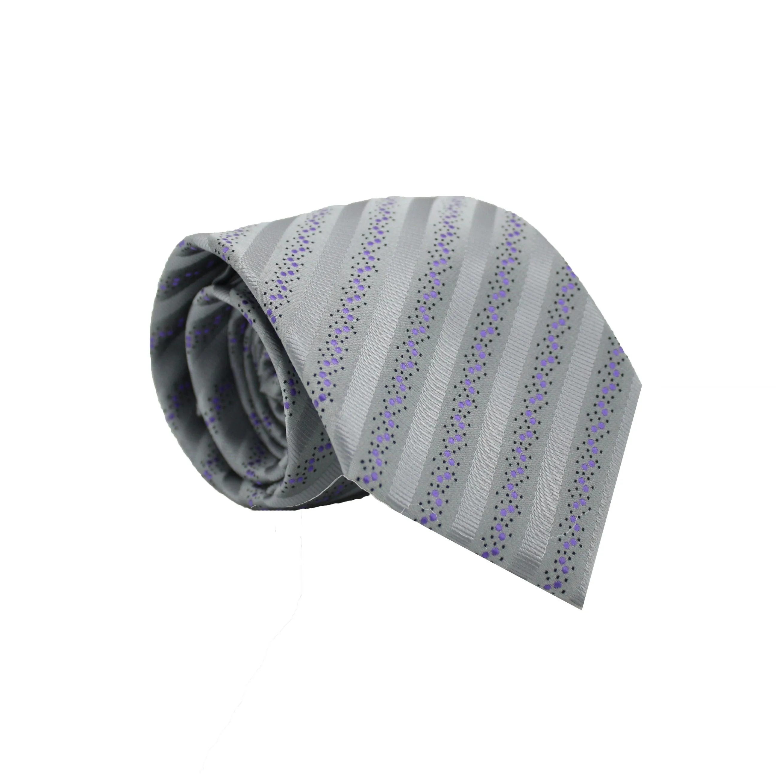 Mens Dads Classic Striped Pattern Business Casual Necktie & Hanky Set ZO