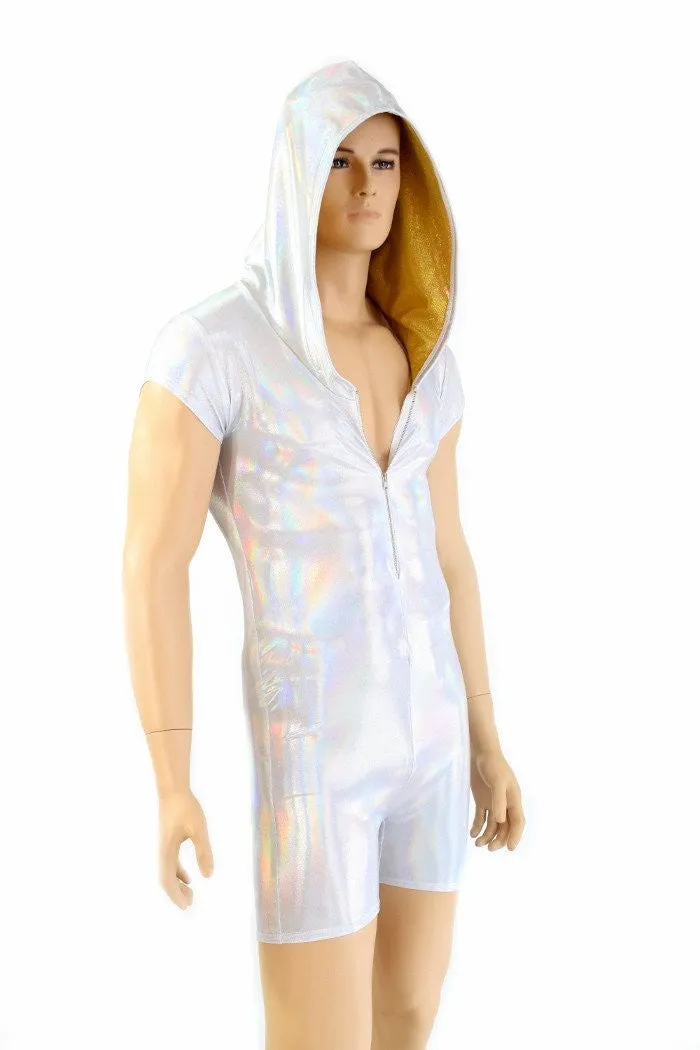 Mens Flashbulb Romper with Zipper