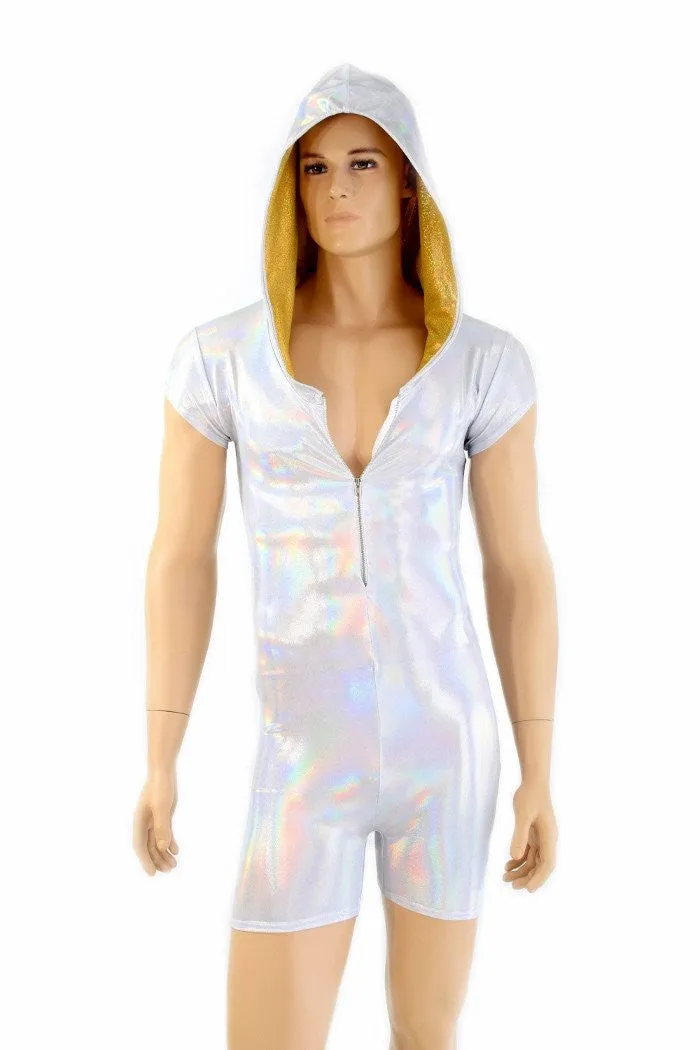 Mens Flashbulb Romper with Zipper