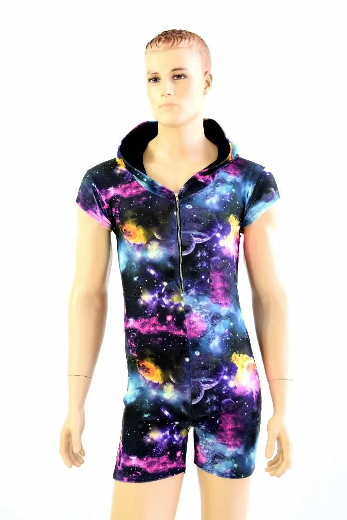 Mens Galaxy Romper with Zipper