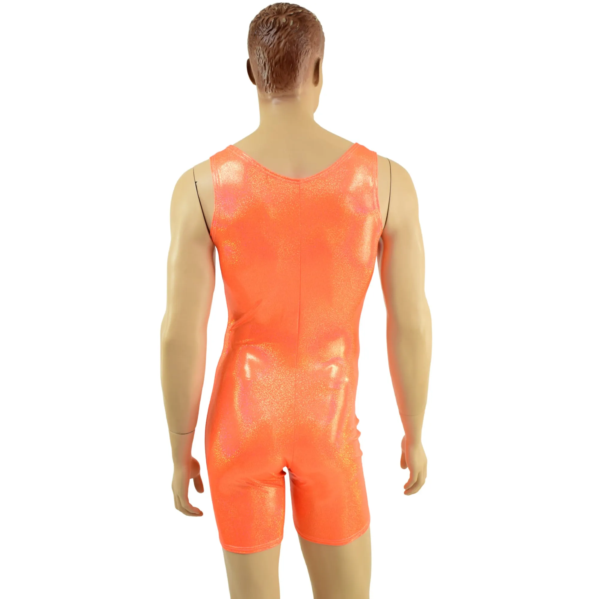 Mens Neon Orange Singlet Romper