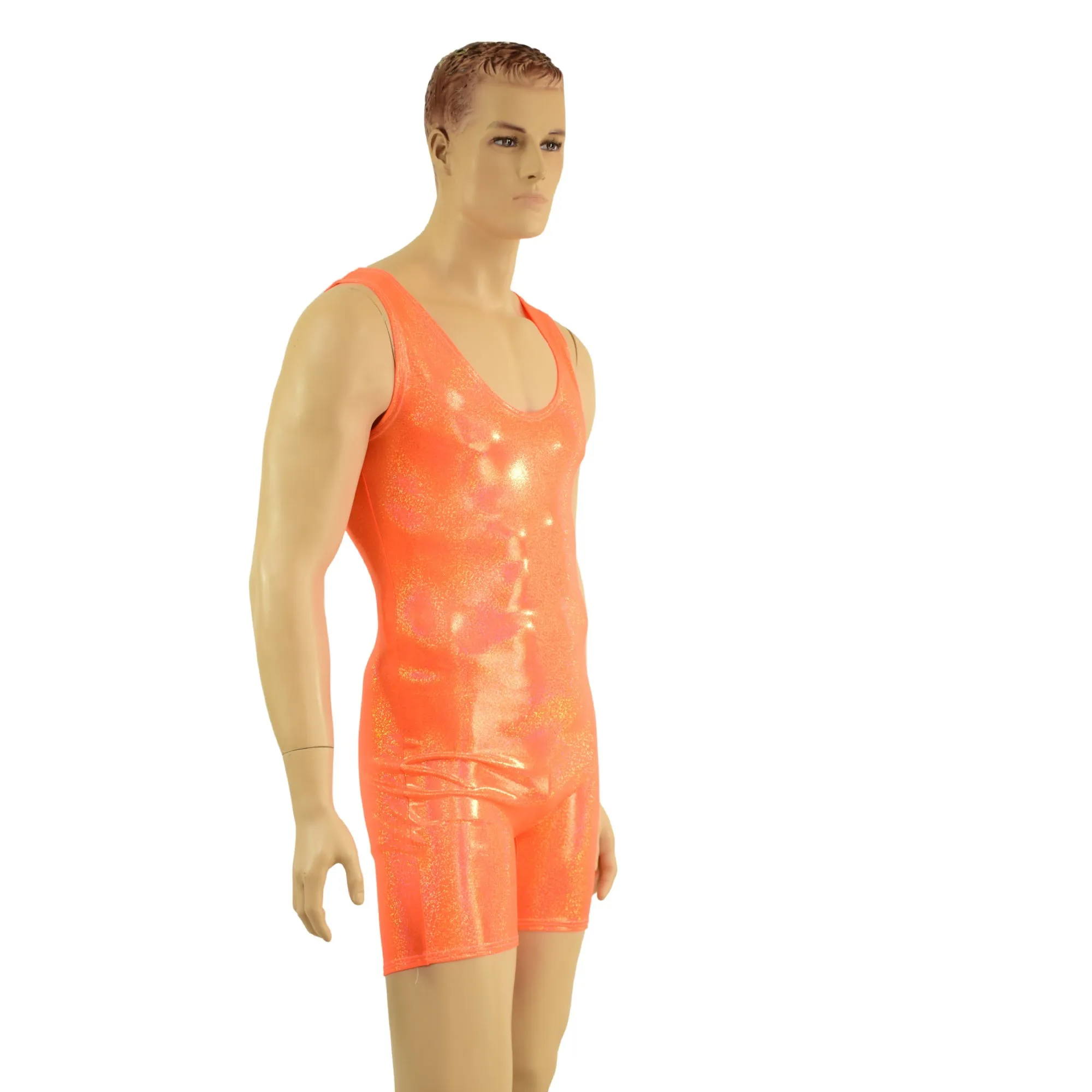 Mens Neon Orange Singlet Romper