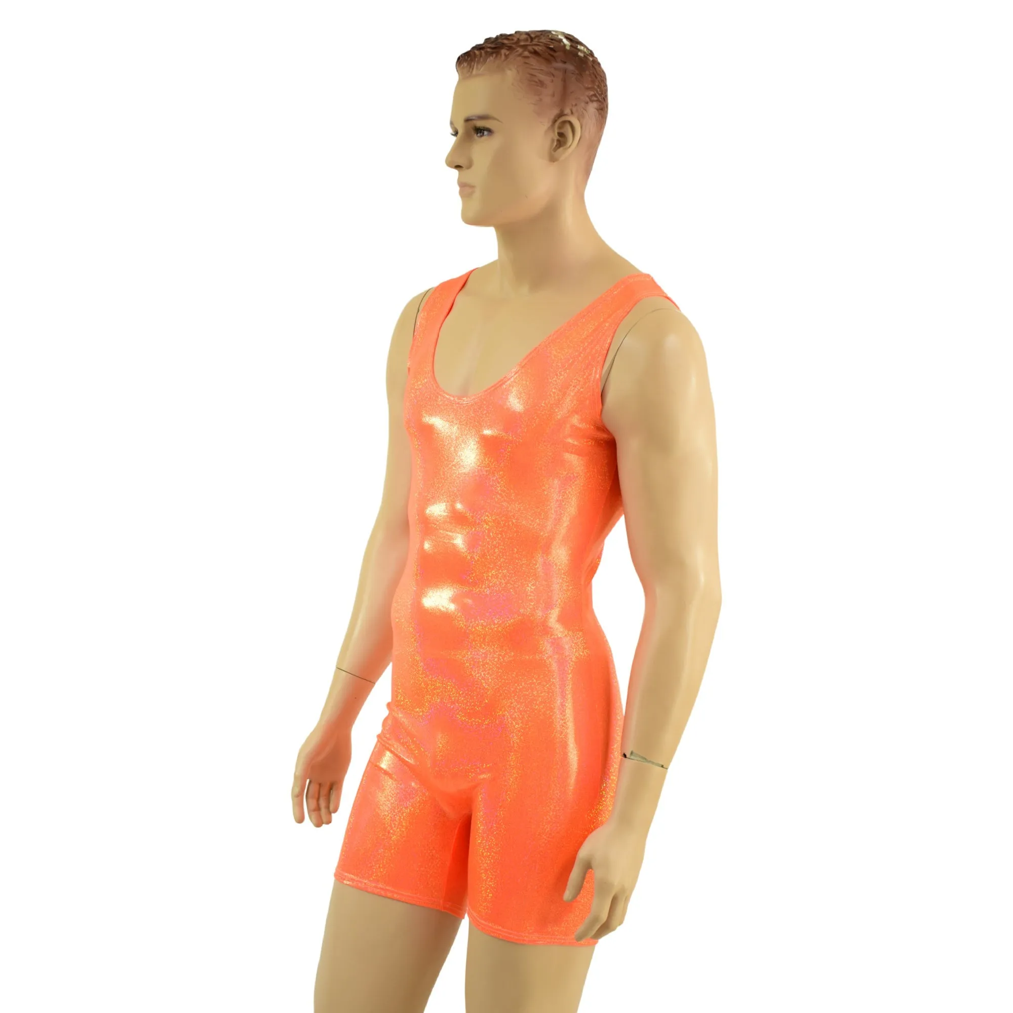 Mens Neon Orange Singlet Romper