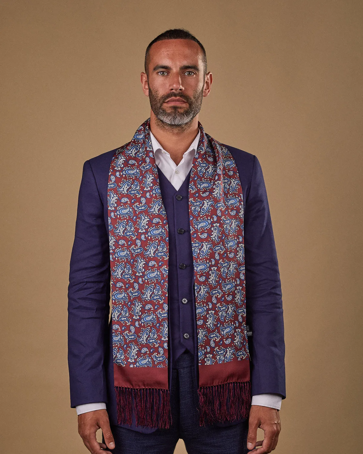 Men's Silk Aviator Scarf in Paisley - The Vancouver Aviator