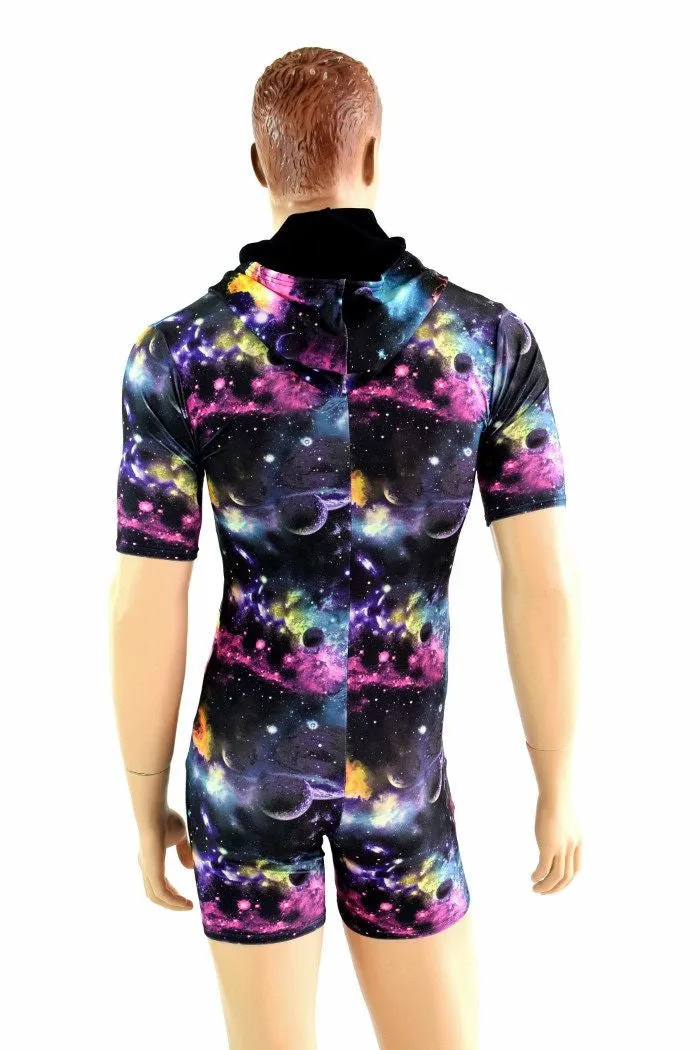 Mens Tee Length Sleeve Galaxy Romper