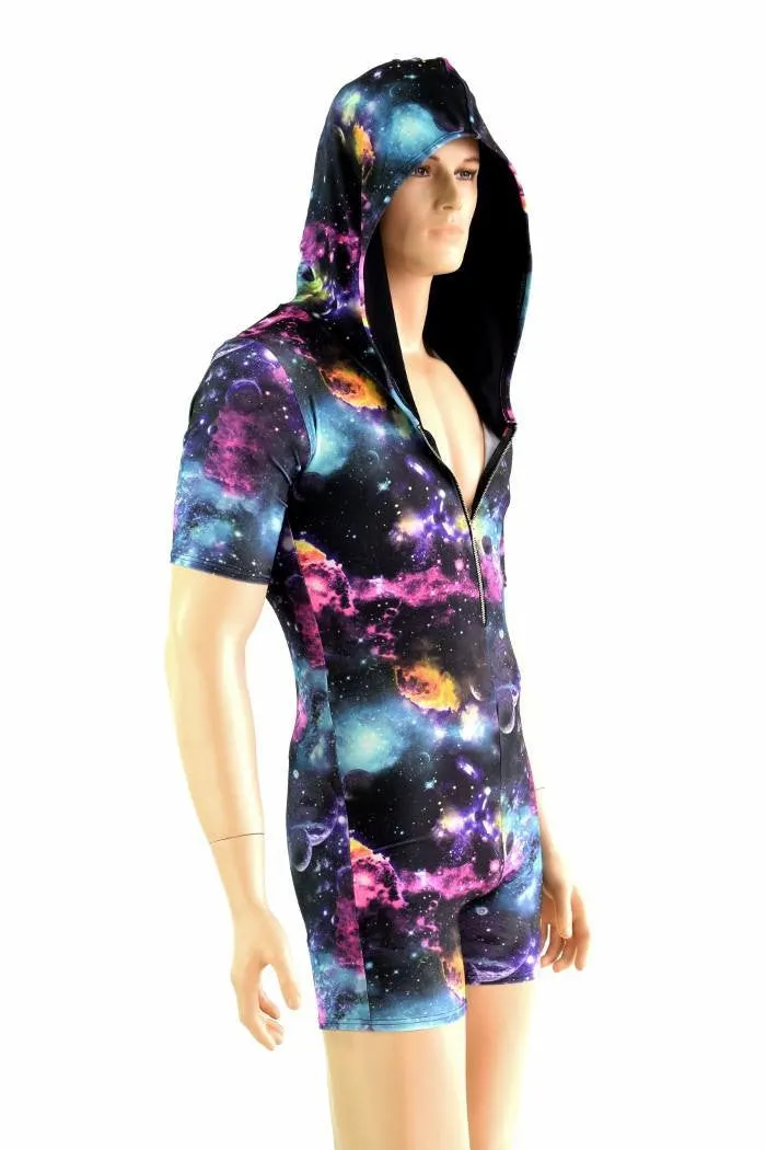 Mens Tee Length Sleeve Galaxy Romper