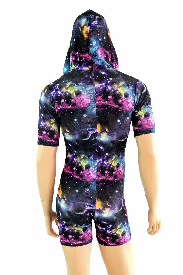 Mens Tee Length Sleeve Galaxy Romper