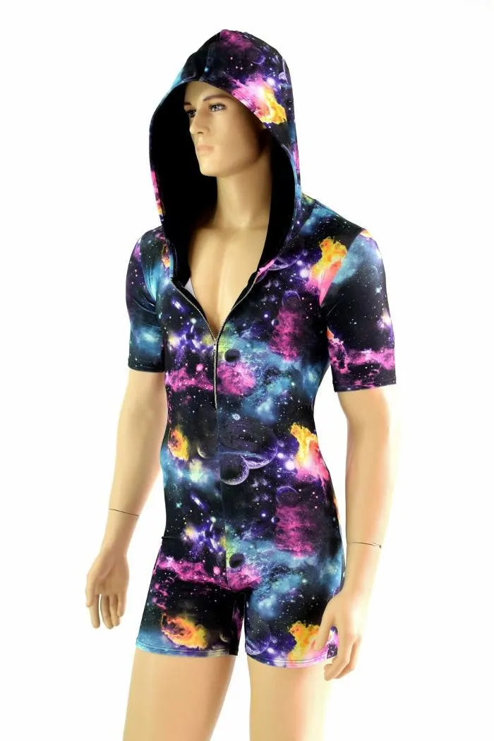 Mens Tee Length Sleeve Galaxy Romper