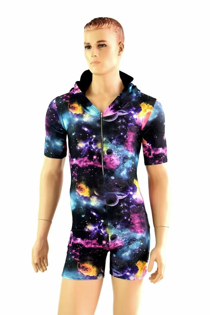 Mens Tee Length Sleeve Galaxy Romper