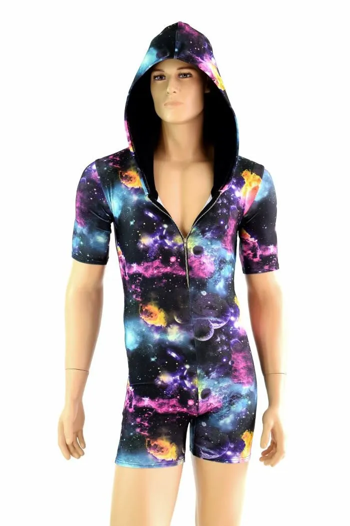 Mens Tee Length Sleeve Galaxy Romper