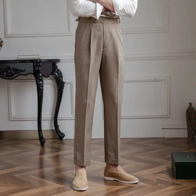 Men's Thin Retro High Waist Pants