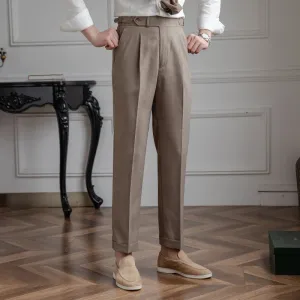 Men's Thin Retro High Waist Pants