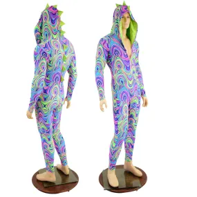 Mens UV Glow Worm Dragon Catsuit