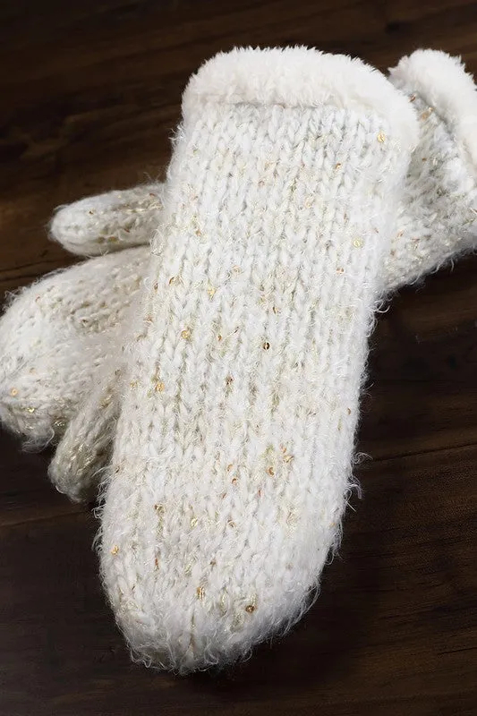 METALLIC SEQUIN MITTENS