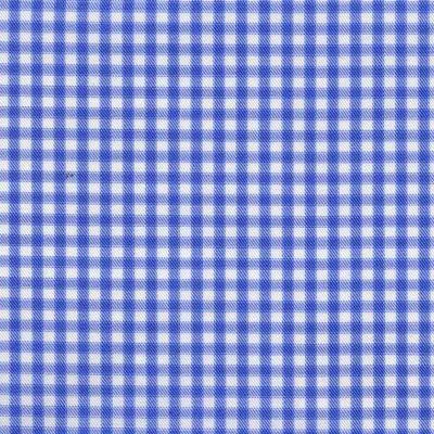 Mid Blue and White Twill Check Classic Custom Shirt 100c 70*70 Sar771a