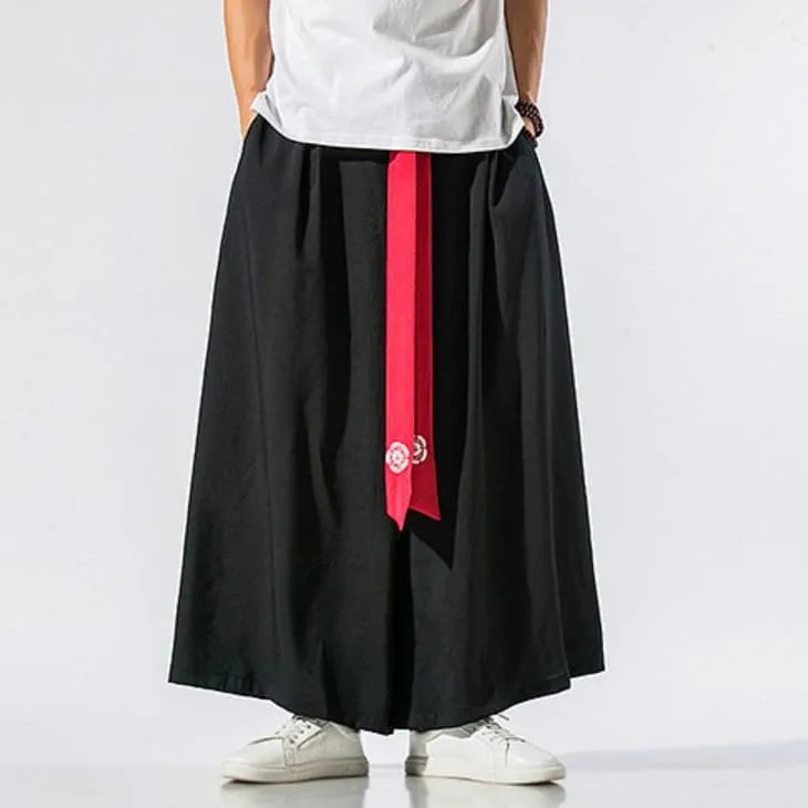 Modern Hanfu Style Wide Leg Pants for Men