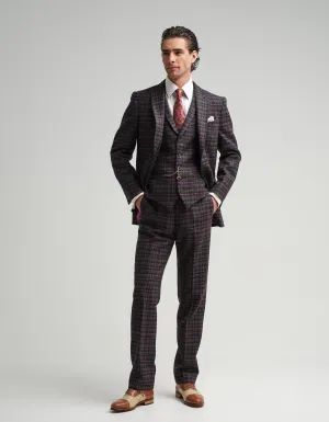 Navy & Pink Tweed Check 2-Piece Suit