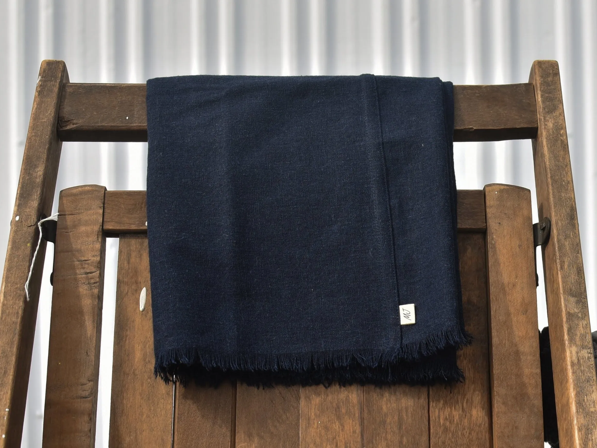 Navy Linen Infinity Scarf