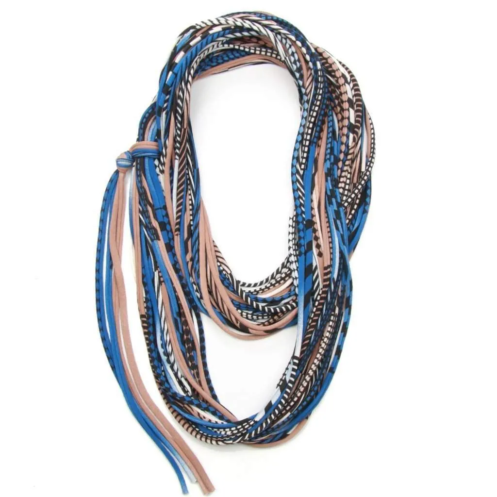 Necklush Infinity Scarf / Light Brown & Blue / Unisex