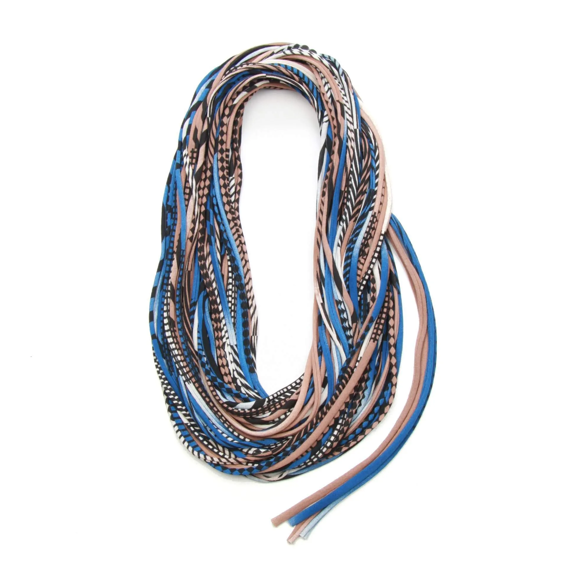 Necklush Infinity Scarf / Light Brown & Blue / Unisex