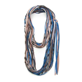 Necklush Infinity Scarf / Light Brown & Blue / Unisex