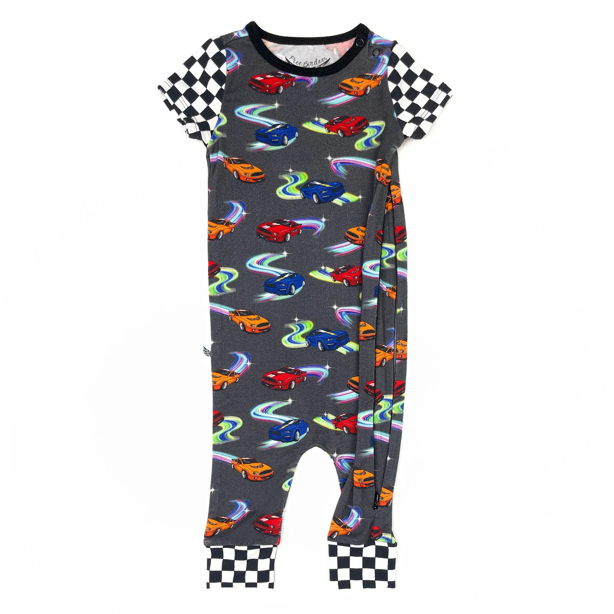 Neon Street Racers Romper with Side Zipper (0-3T)